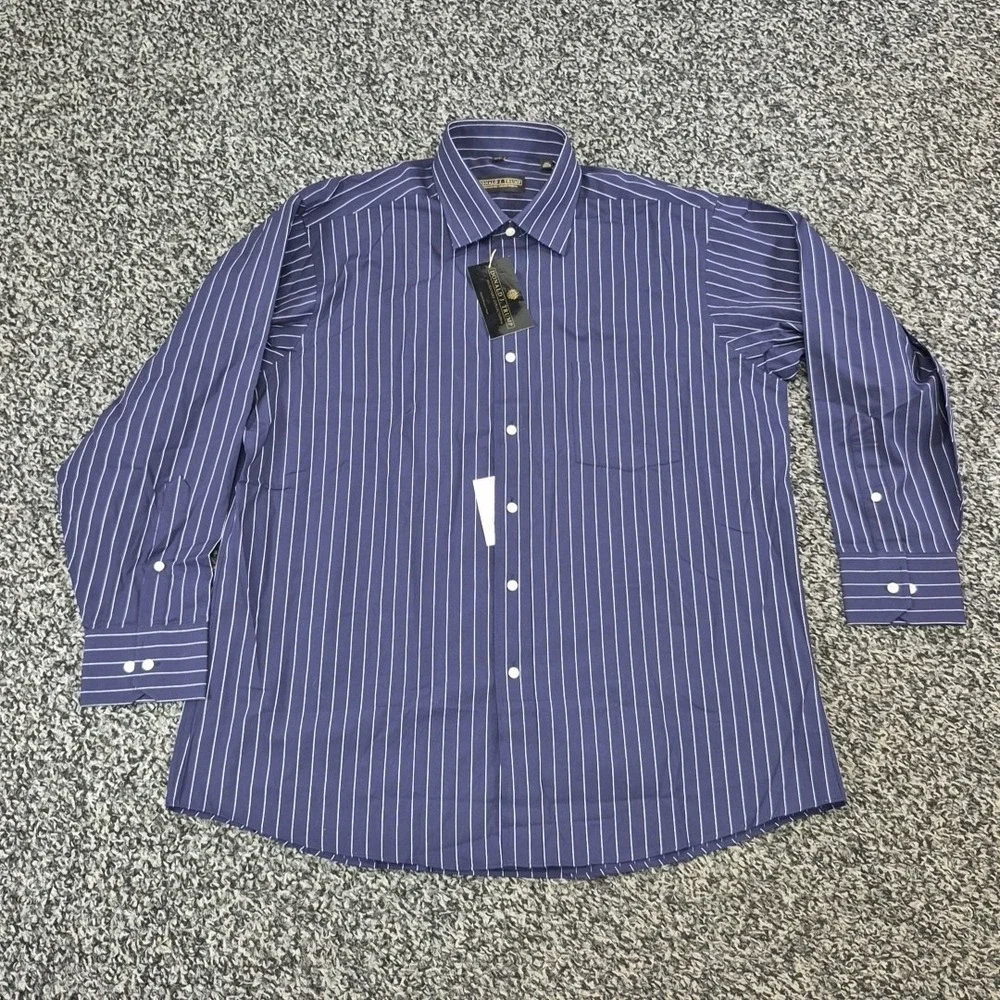 NWT‎ Donald J Trump Long Sleeve Signature Collection Shirt Mens 17 32/33 Blue